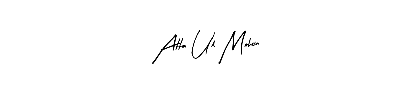 Similarly Arty Signature is the best handwritten signature design. Signature creator online .You can use it as an online autograph creator for name Atta Ul Mohsin. Atta Ul Mohsin signature style 8 images and pictures png