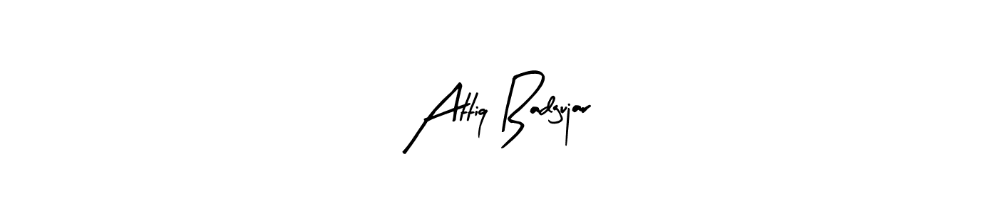 How to make Attiq Badgujar signature? Arty Signature is a professional autograph style. Create handwritten signature for Attiq Badgujar name. Attiq Badgujar signature style 8 images and pictures png