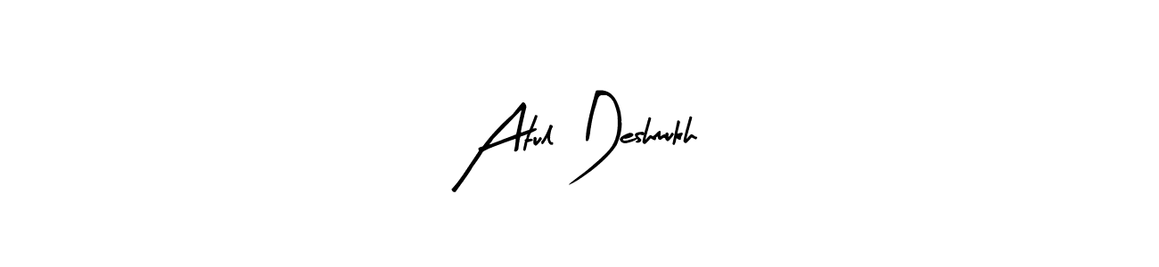 How to make Atul Deshmukh name signature. Use Arty Signature style for creating short signs online. This is the latest handwritten sign. Atul Deshmukh signature style 8 images and pictures png