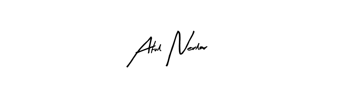 Create a beautiful signature design for name Atul Nerlar. With this signature (Arty Signature) fonts, you can make a handwritten signature for free. Atul Nerlar signature style 8 images and pictures png