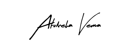 The Arty Signature font transforms the name Atulneha Verma into an executive sign with sharp precision and distinguished character. Atulneha Verma signature style 8 images and pictures png