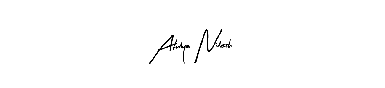 Similarly Arty Signature is the best handwritten signature design. Signature creator online .You can use it as an online autograph creator for name Atulya Nilesh. Atulya Nilesh signature style 8 images and pictures png