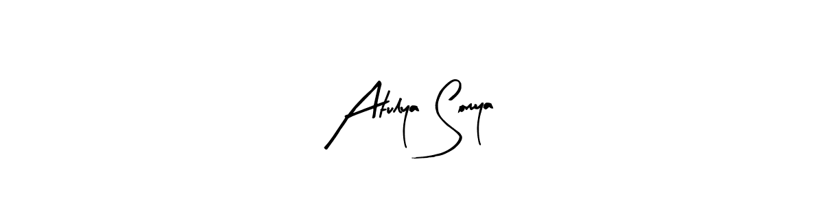 Make a beautiful signature design for name Atulya Somya. With this signature (Arty Signature) style, you can create a handwritten signature for free. Atulya Somya signature style 8 images and pictures png