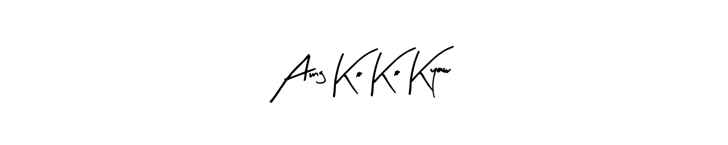 You can use this online signature creator to create a handwritten signature for the name Aung Ko Ko Kyaw. This is the best online autograph maker. Aung Ko Ko Kyaw signature style 8 images and pictures png