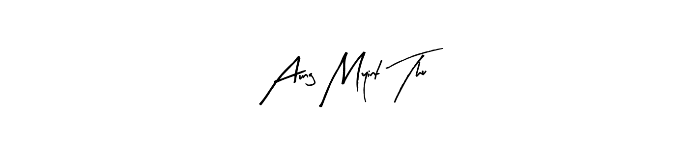 Use a signature maker to create a handwritten signature online. With this signature software, you can design (Arty Signature) your own signature for name Aung Myint Thu. Aung Myint Thu signature style 8 images and pictures png