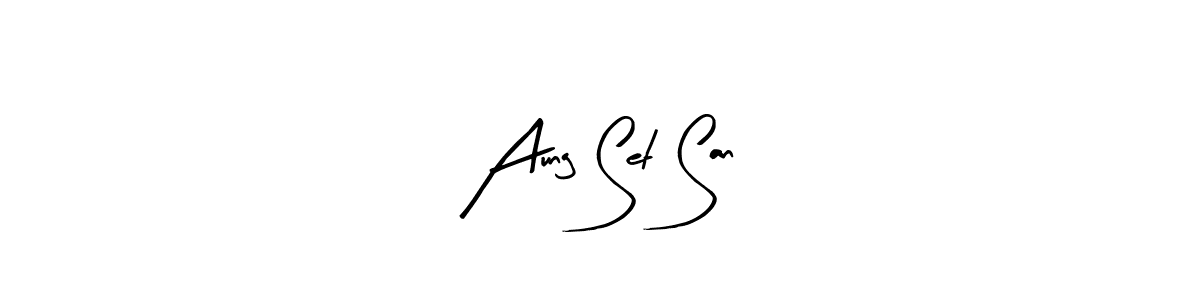 Use a signature maker to create a handwritten signature online. With this signature software, you can design (Arty Signature) your own signature for name Aung Set San. Aung Set San signature style 8 images and pictures png