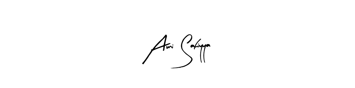 Arty Signature is a professional signature style that is perfect for those who want to add a touch of class to their signature. It is also a great choice for those who want to make their signature more unique. Get Auni Safiyya name to fancy signature for free. Auni Safiyya signature style 8 images and pictures png