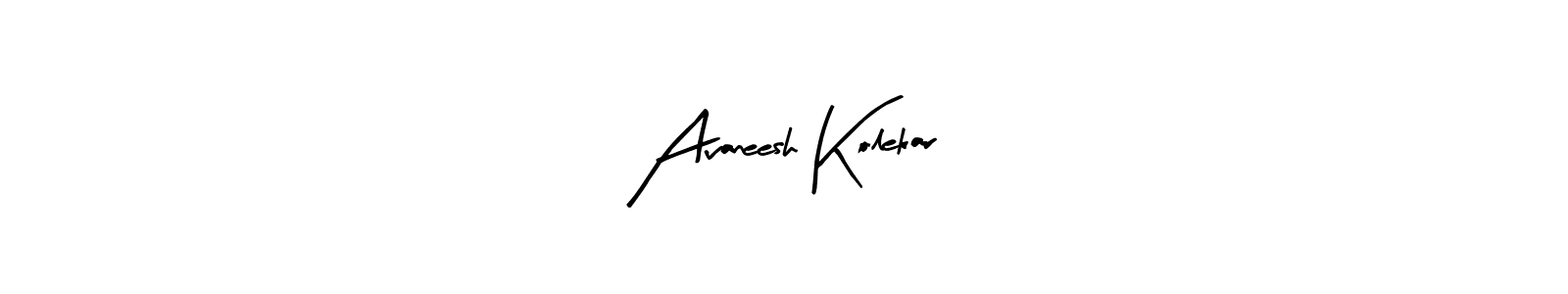 Create a beautiful signature design for name Avaneesh Kolekar. With this signature (Arty Signature) fonts, you can make a handwritten signature for free. Avaneesh Kolekar signature style 8 images and pictures png