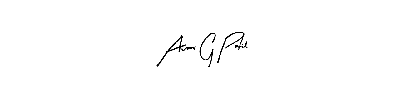 Make a beautiful signature design for name Avani G Patil. With this signature (Arty Signature) style, you can create a handwritten signature for free. Avani G Patil signature style 8 images and pictures png