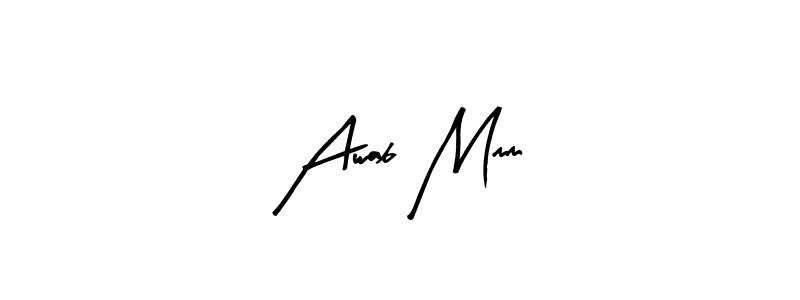 The best way (Arty Signature) to make a short signature is to pick only two or three words in your name. The name Awab Mmm include a total of six letters. For converting this name. Awab Mmm signature style 8 images and pictures png