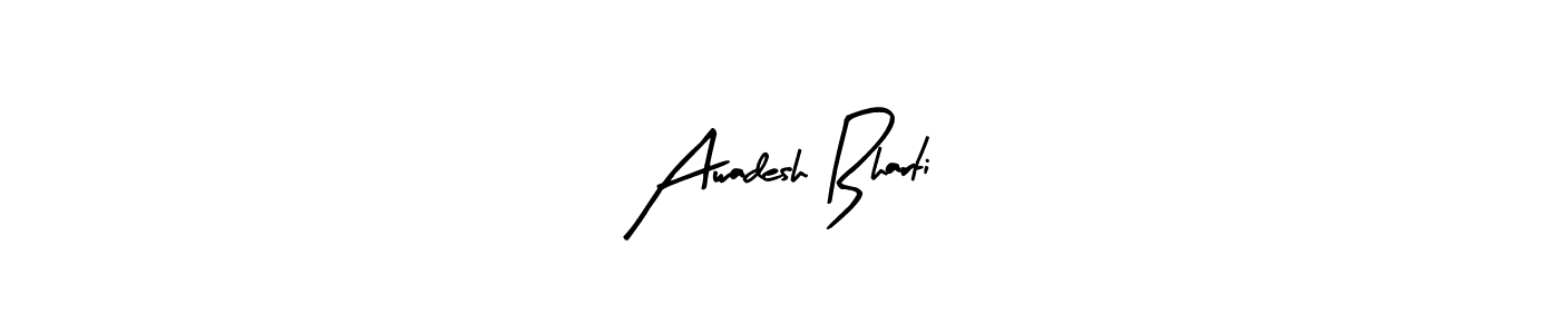 How to make Awadesh Bharti name signature. Use Arty Signature style for creating short signs online. This is the latest handwritten sign. Awadesh Bharti signature style 8 images and pictures png