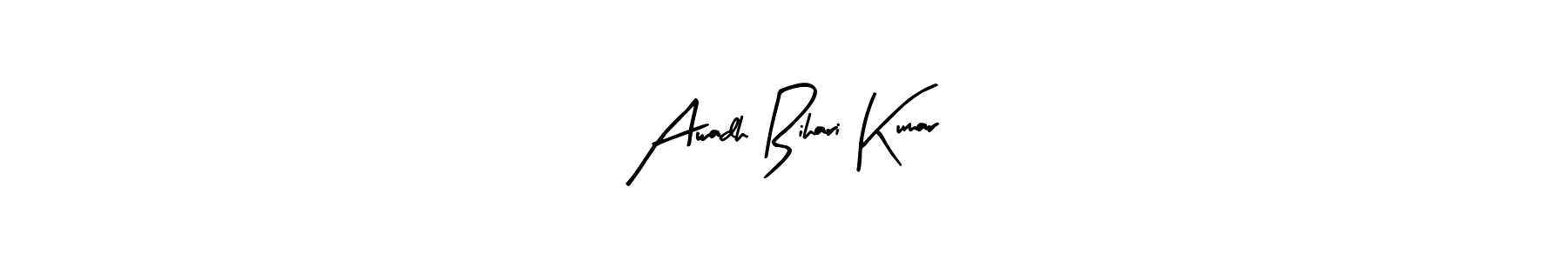 The best way (Arty Signature) to make a short signature is to pick only two or three words in your name. The name Awadh Bihari Kumar include a total of six letters. For converting this name. Awadh Bihari Kumar signature style 8 images and pictures png