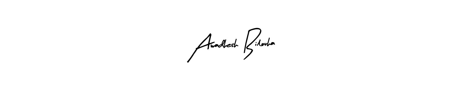 The best way (Arty Signature) to make a short signature is to pick only two or three words in your name. The name Awadhesh Bilouha include a total of six letters. For converting this name. Awadhesh Bilouha signature style 8 images and pictures png