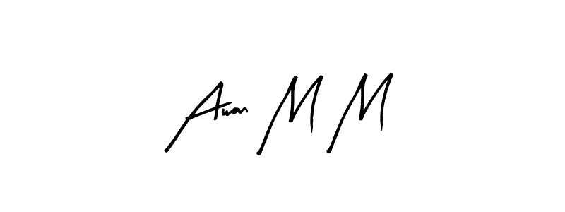 How to Draw Awan M M signature style? Arty Signature is a latest design signature styles for name Awan M M. Awan M M signature style 8 images and pictures png