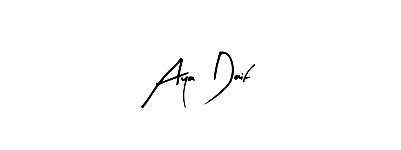 This is the best signature style for the Aya Daif name. Also you like these signature font (Arty Signature). Mix name signature. Aya Daif signature style 8 images and pictures png