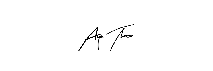 Similarly Arty Signature is the best handwritten signature design. Signature creator online .You can use it as an online autograph creator for name Aya Thaer. Aya Thaer signature style 8 images and pictures png