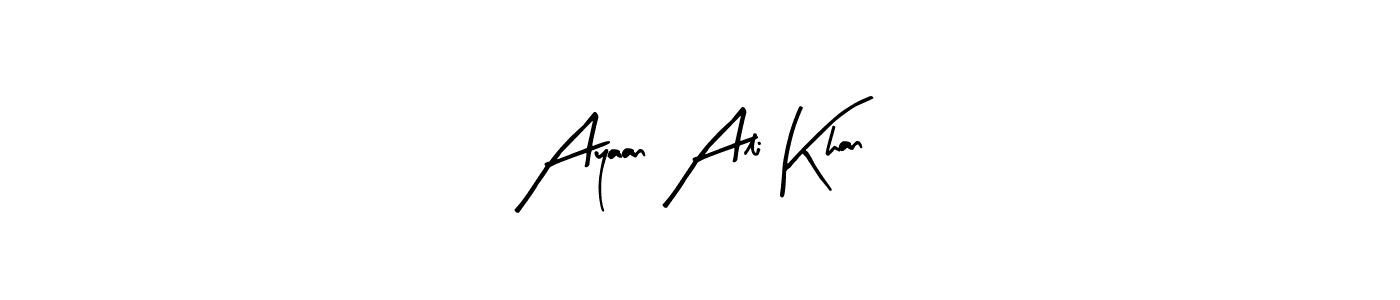 Similarly Arty Signature is the best handwritten signature design. Signature creator online .You can use it as an online autograph creator for name Ayaan Ali Khan. Ayaan Ali Khan signature style 8 images and pictures png