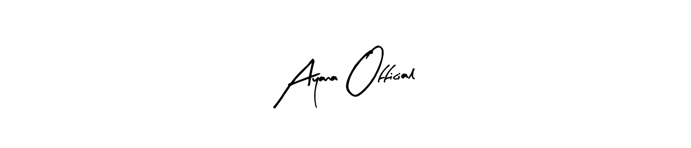 Use a signature maker to create a handwritten signature online. With this signature software, you can design (Arty Signature) your own signature for name Ayana Official. Ayana Official signature style 8 images and pictures png