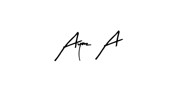 Design your own signature with our free online signature maker. With this signature software, you can create a handwritten (Arty Signature) signature for name Ayaz A. Ayaz A signature style 8 images and pictures png
