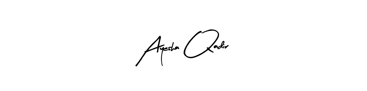 This is the best signature style for the Ayesha Qadir name. Also you like these signature font (Arty Signature). Mix name signature. Ayesha Qadir signature style 8 images and pictures png