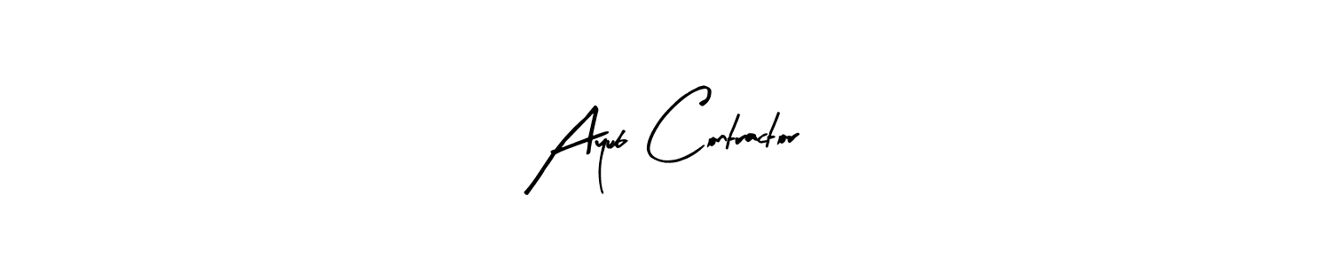 Design your own signature with our free online signature maker. With this signature software, you can create a handwritten (Arty Signature) signature for name Ayub Contractor. Ayub Contractor signature style 8 images and pictures png