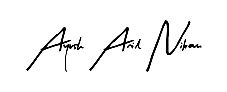 Personalize your online presence with Ayush Anil Nikam signature rendered in elegant Arty Signature font. Great for website footers and blogs. Ayush Anil Nikam signature style 8 images and pictures png