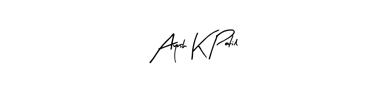 How to make Ayush K Patil name signature. Use Arty Signature style for creating short signs online. This is the latest handwritten sign. Ayush K Patil signature style 8 images and pictures png
