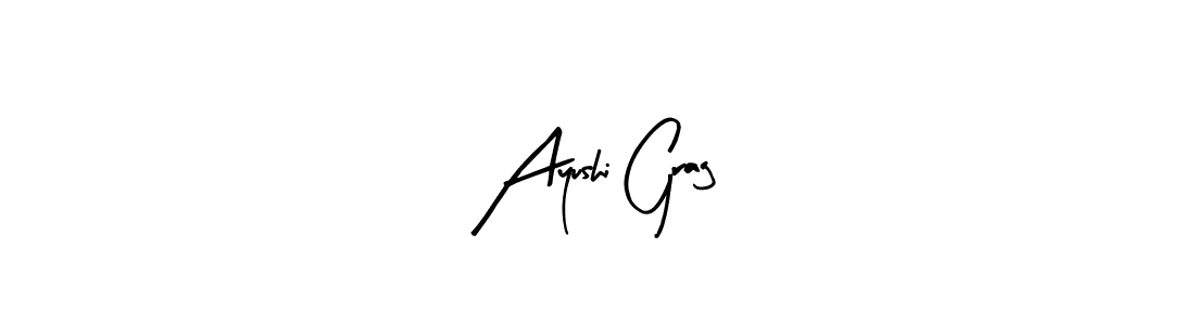 Use a signature maker to create a handwritten signature online. With this signature software, you can design (Arty Signature) your own signature for name Ayushi Grag. Ayushi Grag signature style 8 images and pictures png