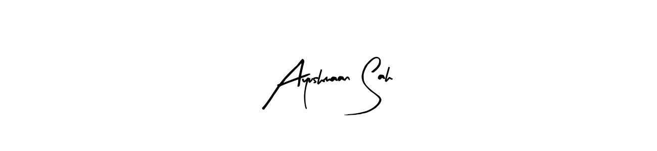 How to make Ayushmaan Sah name signature. Use Arty Signature style for creating short signs online. This is the latest handwritten sign. Ayushmaan Sah signature style 8 images and pictures png