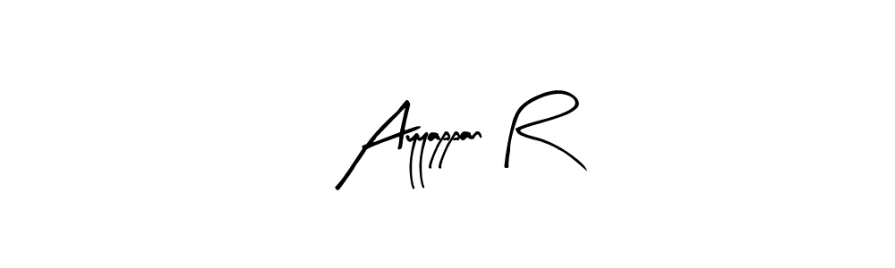if you are searching for the best signature style for your name Ayyappan R. so please give up your signature search. here we have designed multiple signature styles  using Arty Signature. Ayyappan R signature style 8 images and pictures png