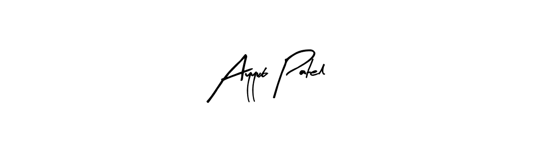 How to make Ayyub Patel name signature. Use Arty Signature style for creating short signs online. This is the latest handwritten sign. Ayyub Patel signature style 8 images and pictures png