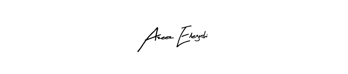 Use a signature maker to create a handwritten signature online. With this signature software, you can design (Arty Signature) your own signature for name Azeez Elegushi. Azeez Elegushi signature style 8 images and pictures png