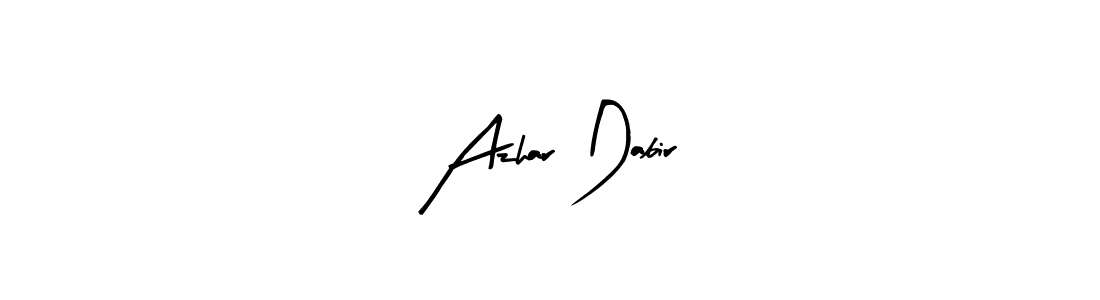 Use a signature maker to create a handwritten signature online. With this signature software, you can design (Arty Signature) your own signature for name Azhar Dabir. Azhar Dabir signature style 8 images and pictures png