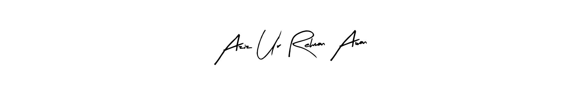 The best way (Arty Signature) to make a short signature is to pick only two or three words in your name. The name Aziz Ur Rehman Awan include a total of six letters. For converting this name. Aziz Ur Rehman Awan signature style 8 images and pictures png