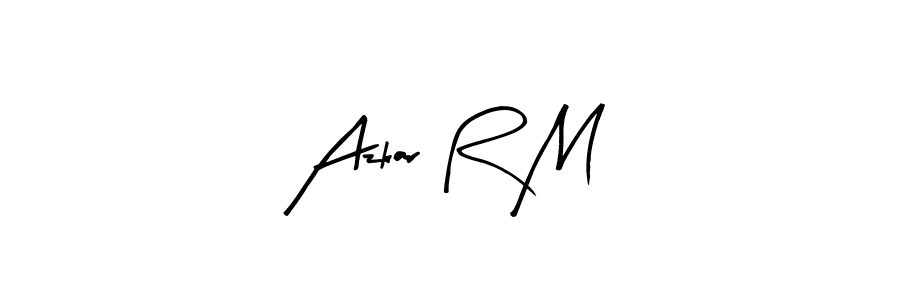 Use a signature maker to create a handwritten signature online. With this signature software, you can design (Arty Signature) your own signature for name Azkar R M. Azkar R M signature style 8 images and pictures png