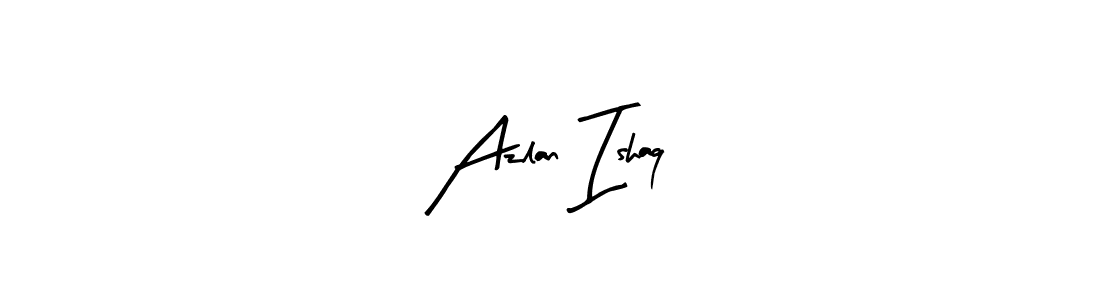 if you are searching for the best signature style for your name Azlan Ishaq. so please give up your signature search. here we have designed multiple signature styles  using Arty Signature. Azlan Ishaq signature style 8 images and pictures png