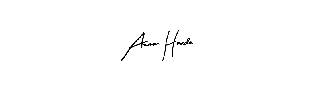 Similarly Arty Signature is the best handwritten signature design. Signature creator online .You can use it as an online autograph creator for name Azman Harda. Azman Harda signature style 8 images and pictures png