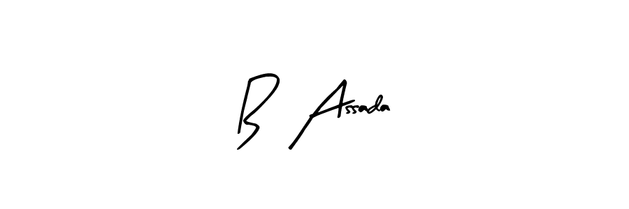 How to make B  Assada name signature. Use Arty Signature style for creating short signs online. This is the latest handwritten sign. B  Assada signature style 8 images and pictures png