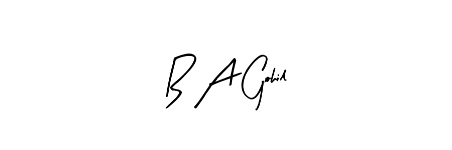 You should practise on your own different ways (Arty Signature) to write your name (B A Gohil) in signature. don't let someone else do it for you. B A Gohil signature style 8 images and pictures png
