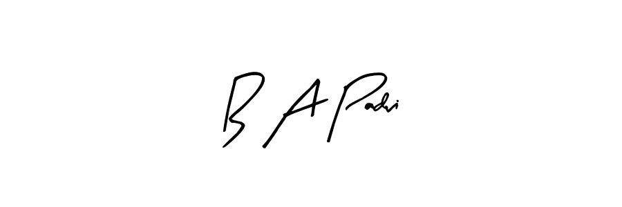 Create a beautiful signature design for name B A Padvi. With this signature (Arty Signature) fonts, you can make a handwritten signature for free. B A Padvi signature style 8 images and pictures png