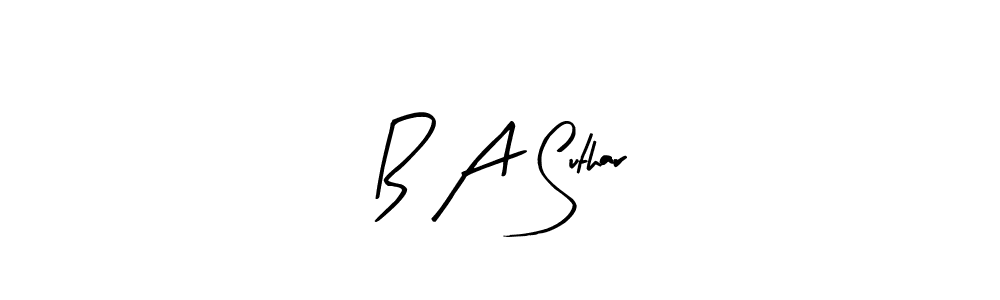 Also You can easily find your signature by using the search form. We will create B A Suthar name handwritten signature images for you free of cost using Arty Signature sign style. B A Suthar signature style 8 images and pictures png