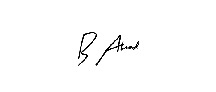 The best way (Arty Signature) to make a short signature is to pick only two or three words in your name. The name B Ahmad include a total of six letters. For converting this name. B Ahmad signature style 8 images and pictures png