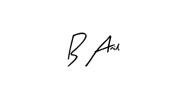 Use a signature maker to create a handwritten signature online. With this signature software, you can design (Arty Signature) your own signature for name B Anil. B Anil signature style 8 images and pictures png