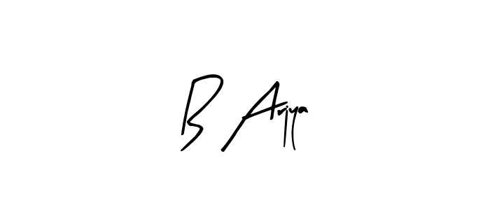 How to make B Arjya name signature. Use Arty Signature style for creating short signs online. This is the latest handwritten sign. B Arjya signature style 8 images and pictures png