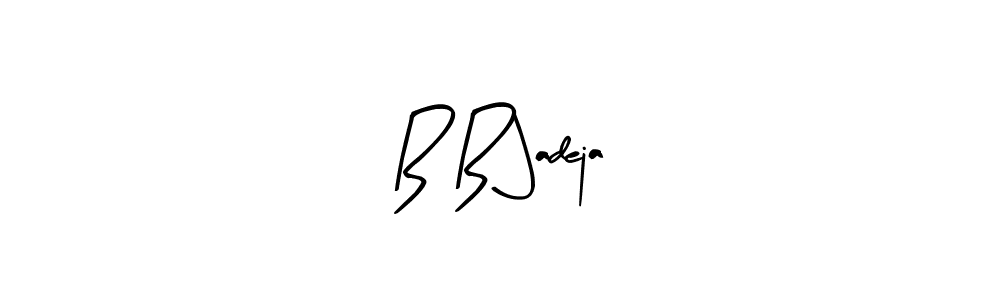 Use a signature maker to create a handwritten signature online. With this signature software, you can design (Arty Signature) your own signature for name B B Jadeja. B B Jadeja signature style 8 images and pictures png