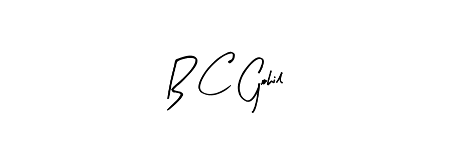 How to make B C Gohil name signature. Use Arty Signature style for creating short signs online. This is the latest handwritten sign. B C Gohil signature style 8 images and pictures png