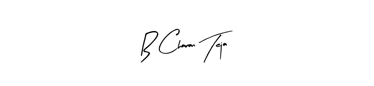 The best way (Arty Signature) to make a short signature is to pick only two or three words in your name. The name B Charan Teja include a total of six letters. For converting this name. B Charan Teja signature style 8 images and pictures png