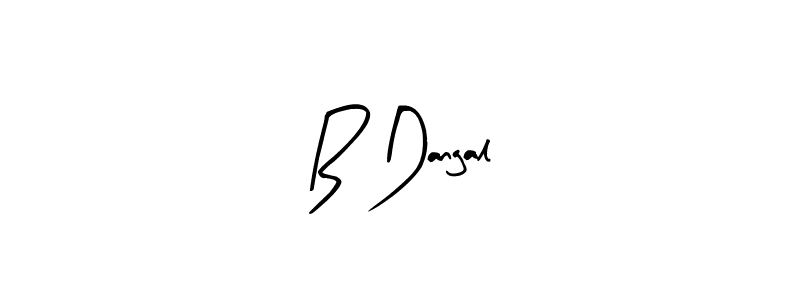 Arty Signature is a professional signature style that is perfect for those who want to add a touch of class to their signature. It is also a great choice for those who want to make their signature more unique. Get B Dangal name to fancy signature for free. B Dangal signature style 8 images and pictures png