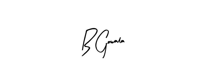 Arty Signature is a professional signature style that is perfect for those who want to add a touch of class to their signature. It is also a great choice for those who want to make their signature more unique. Get B Gowala name to fancy signature for free. B Gowala signature style 8 images and pictures png