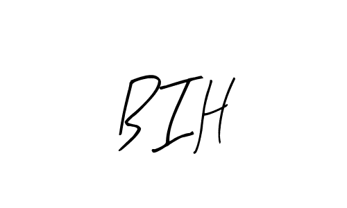 The best way (Arty Signature) to make a short signature is to pick only two or three words in your name. The name B I H include a total of six letters. For converting this name. B I H signature style 8 images and pictures png